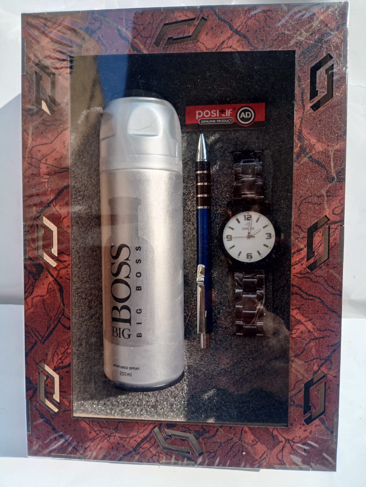 Watch pen and body spray stylish wooden gift box for men